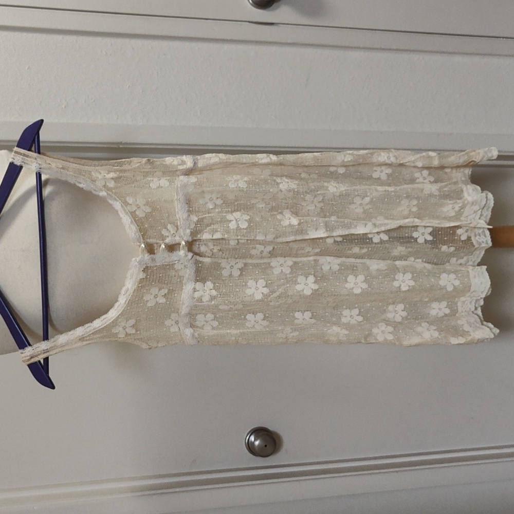 RESERVED FOR Noel Openwork Lace Baby Doll Top Coverup - Picture 2 of 6